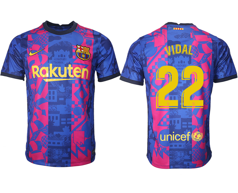 Cheap Men 2021-2022 Club Barcelona blue training suit aaa version 22 Soccer Jersey